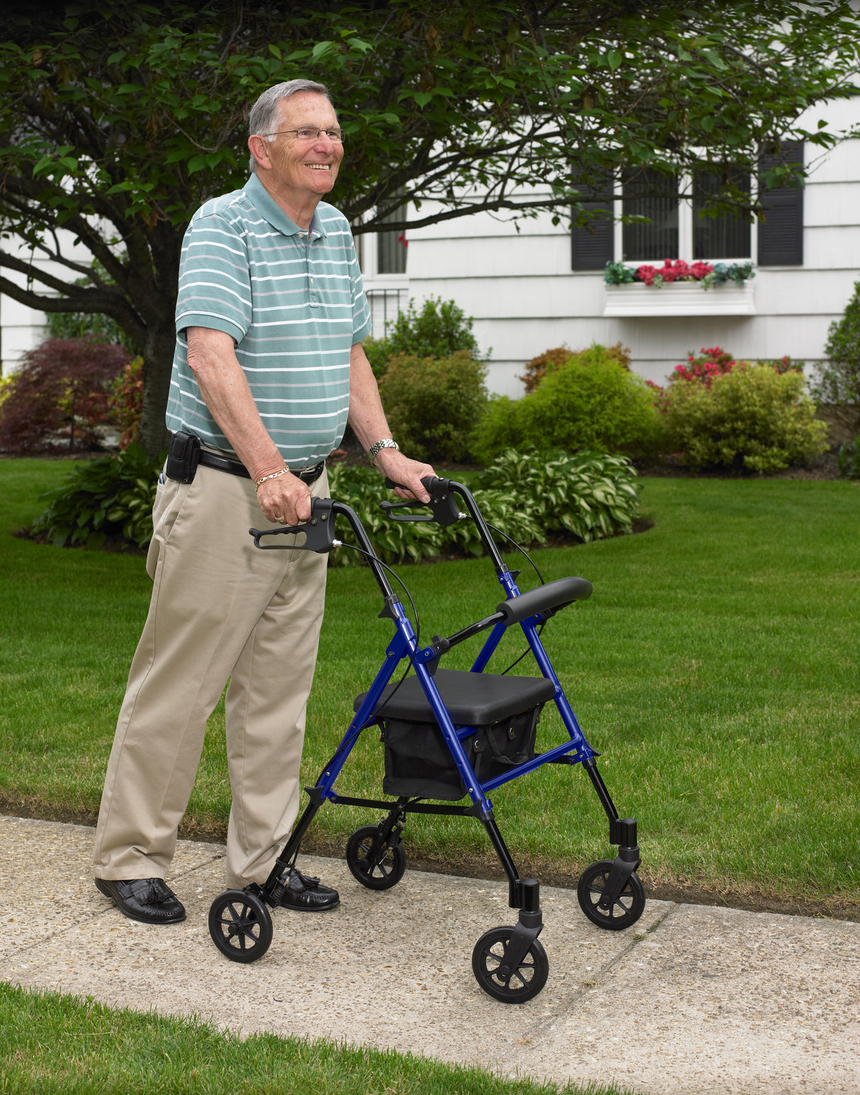 Adjustable Height Rollator Rolling Walker with 6" Wheels - BeHope