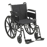 Cruiser Iii Light Weight Wheelchair With Flip Back Removable Arms, Adjustable Height Desk Arms, Swing Away Footrests, 20" - BeHope
