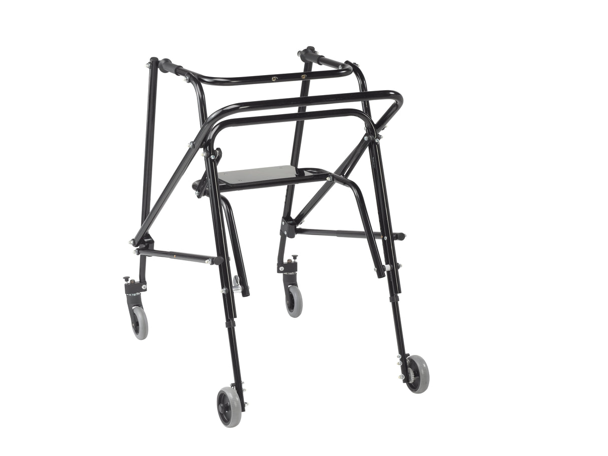 Nimbo 2G Lightweight Posterior Walker with Seat, Extra Large, Emperor Black - BeHope