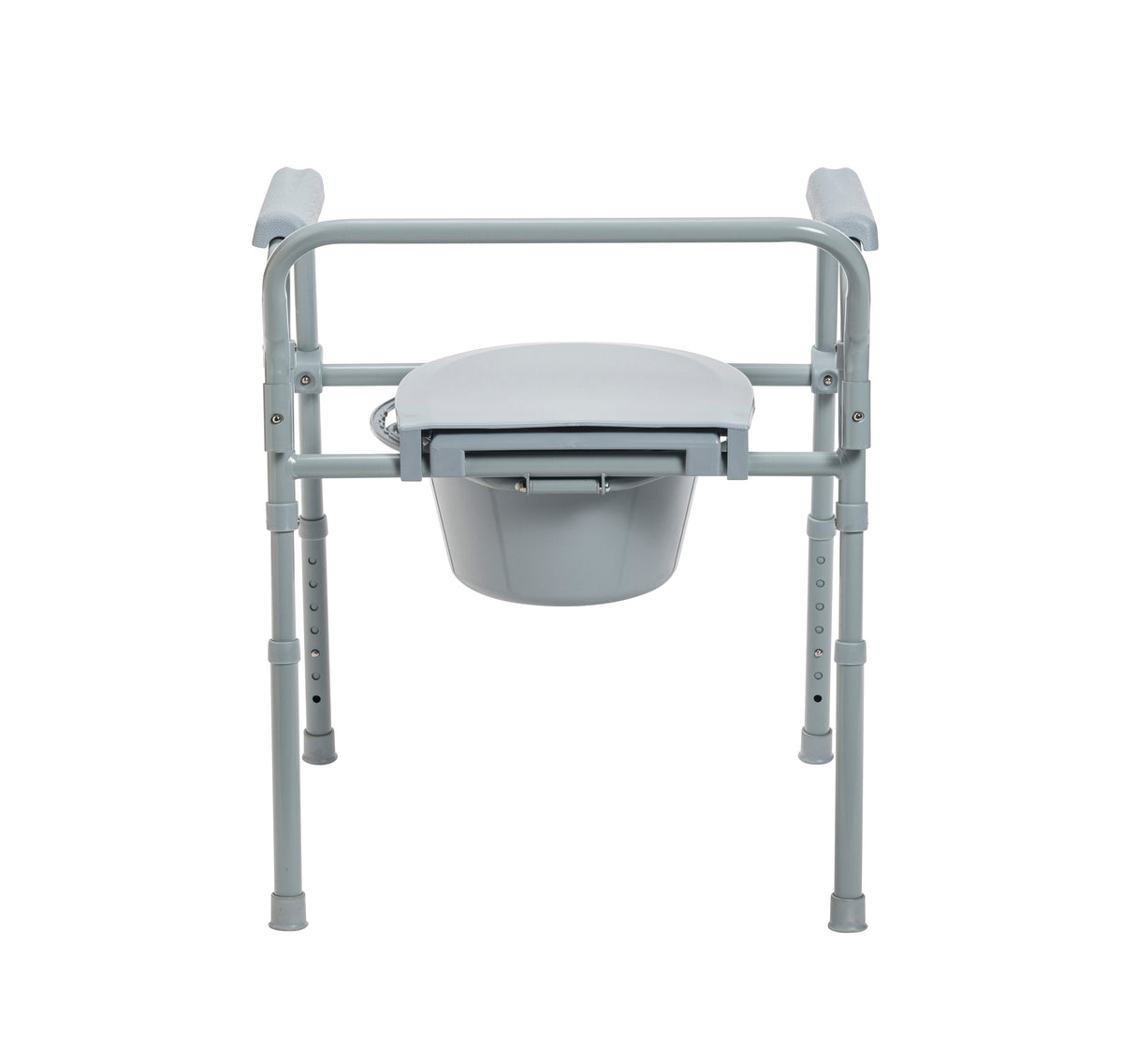 Commode de chevet pliante en acier avec siège profond, gris