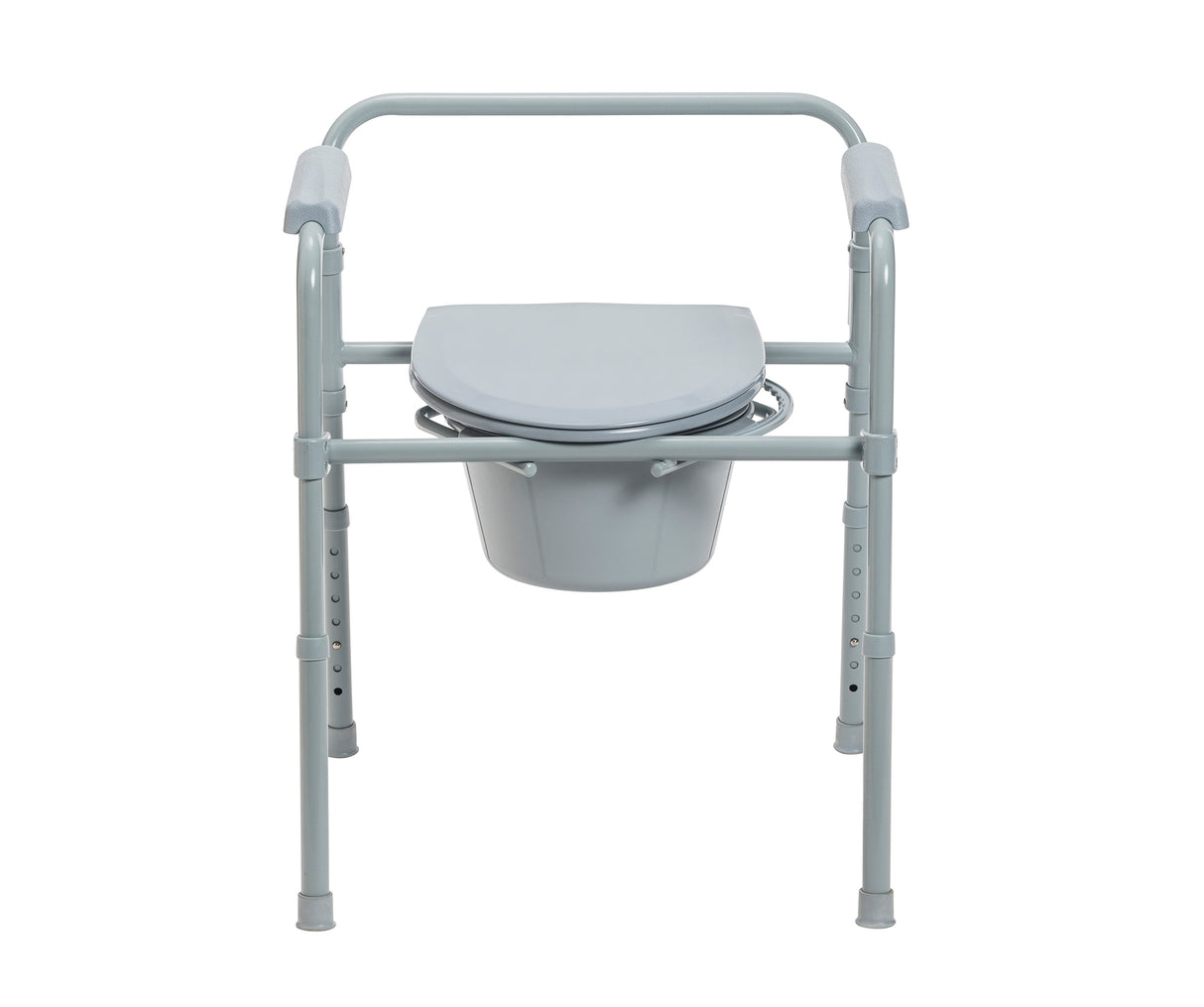 Commode de chevet pliante en acier avec siège profond, gris