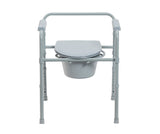 Commode de chevet pliante en acier avec siège profond, gris