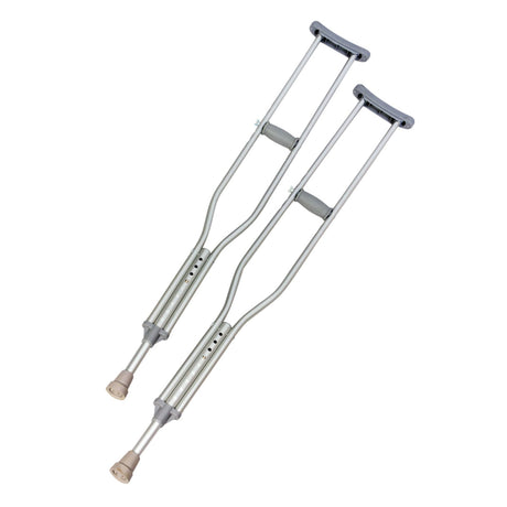 Underarm Crutches Youth 4 Foot 6 Inch to 5 Foot 2 Inch User Height Aluminum Frame 300 lbs. Weight Capacity - BeHope