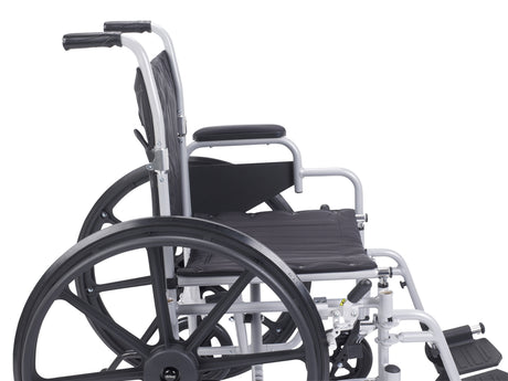 Poly Fly Light Weight Transport Chair Wheelchair with Swing away Footrests, 20" Seat - BeHope