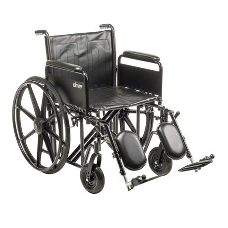 Sentra EC Heavy Duty Wheelchair, Detachable Full Arms, Elevating Leg Rests, 20" Seat - BeHope