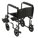 Silla de ruedas ligera para transporte, asiento de 17", color negro