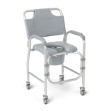 Medline Aluminum Padded  Shower Chair Commodes with Wheels