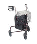 3 Wheel Rollator Rolling Walker with Basket Tray and Pouch, Flame Red - Behope - 10289RD