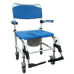 Aluminum Bariatric Rehab Shower Commode Chair with Two Rear-Locking Casters - BeHope