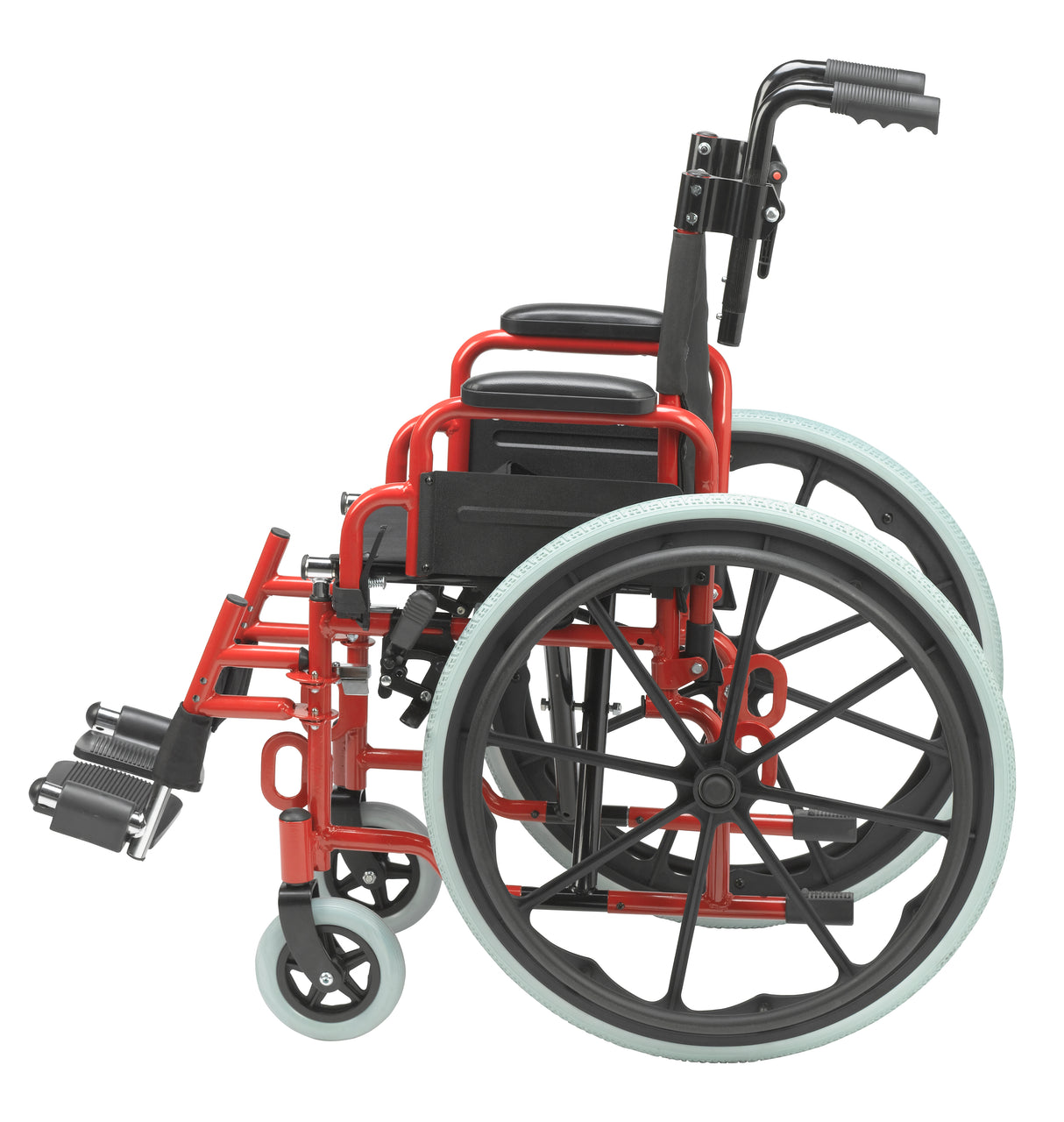 Wallaby Pediatric Folding Wheelchair, 12", Fire Truck Red - BeHope