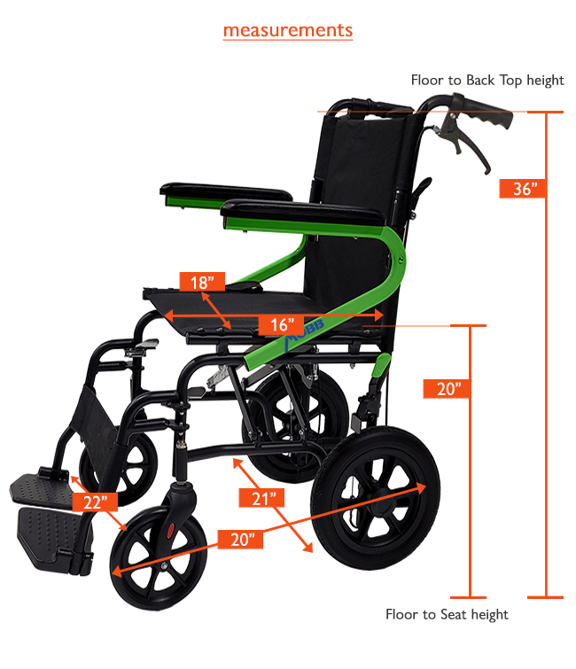 12" Wheel Transport Chair