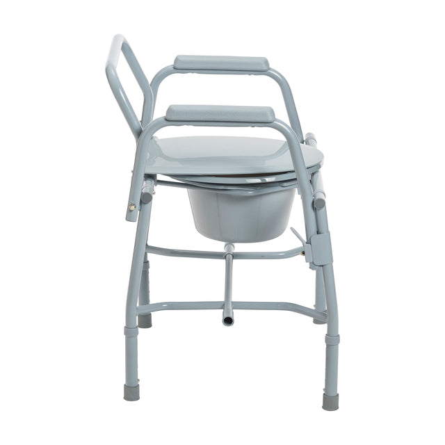 Steel Drop Arm Bedside Commode With Padded Arms - BeHope