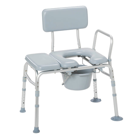 Banco de traslado con asiento acolchado y abertura para inodoro