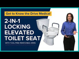Elevated Raised Toilet Seat With Removable Padded Arms, Standard Seat - BeHope