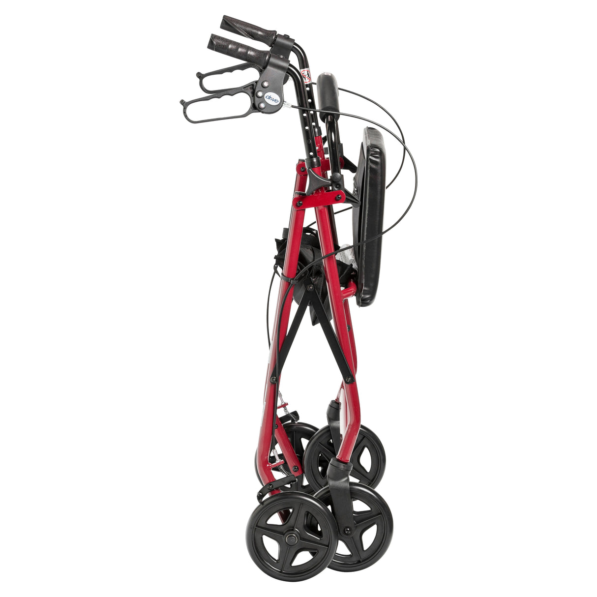 Aluminum Rollator Rolling Walker with Fold Up and Removable Back Support and Padded Seat - BeHope