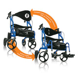 Hugo Navigator Side-folding Rolling Walker & Transport Chair - BeHope