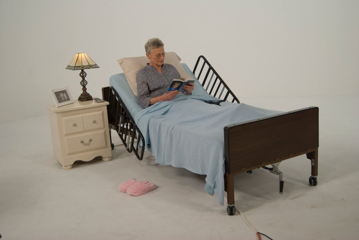 No Gap Half Length Side Bed Rails with Brown Vein Finish - BeHope
