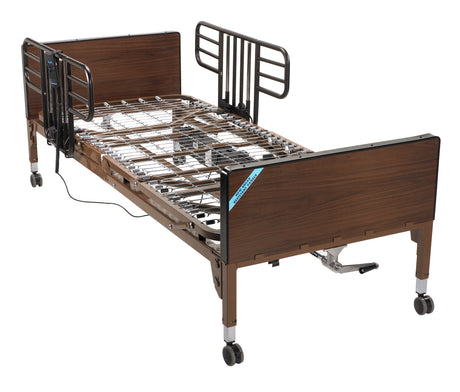 No Gap Half Length Side Bed Rails with Brown Vein Finish - BeHope