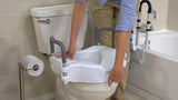 Elevated Raised Toilet Seat With Removable Padded Arms, Standard Seat - BeHope