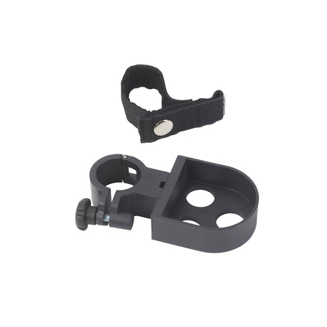 Support manuel pour canne/béquille pour fauteuil roulant