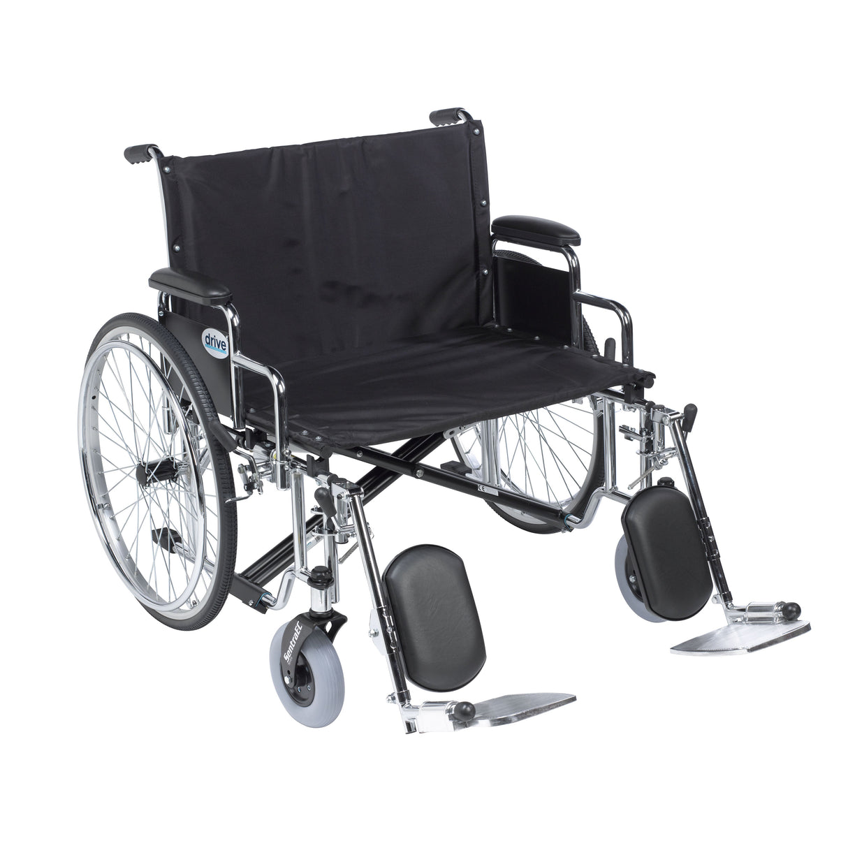 Sentra Ec Heavy Duty Extra Wide Wheelchair, Detachable Desk Arms, Swing Away Footrests, 26" Seat - BeHope