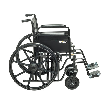 Sentra EC Heavy Duty Wheelchair, Detachable Full Arms, Swing away Footrests, 20" Seat - BeHope