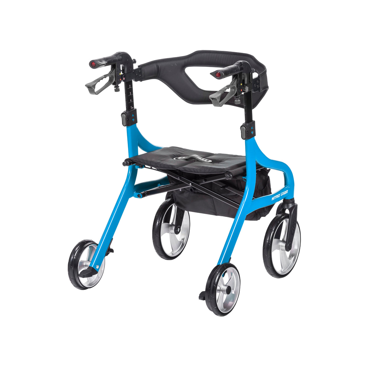 Nitro Sprint Rollator Rolling Walker, Hemi Height, Blue