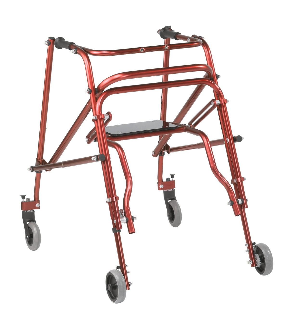 Andador posterior ligero Nimbo 2G con asiento, grande, color rojo castillo