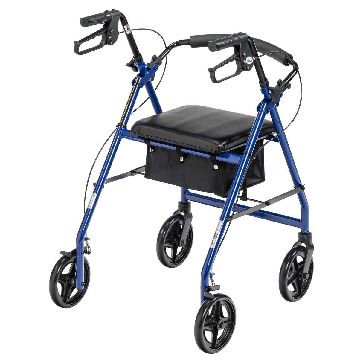 Aluminum Rollator Rolling Walker with Fold Up and Removable Back Support and Padded Seat - BeHope