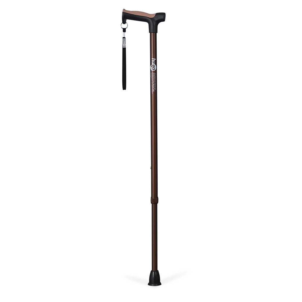 Adjustable Derby Handle Cane with Reflective Strap