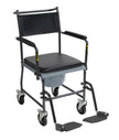 Upholstered Drop Arm Wheeled Commode - BeHope