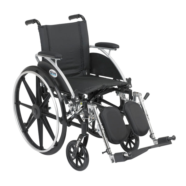 Viper Wheelchair With Flip Back Removable Arms, Desk Arms, Elevating Leg Rests, 12" Seat - BeHope