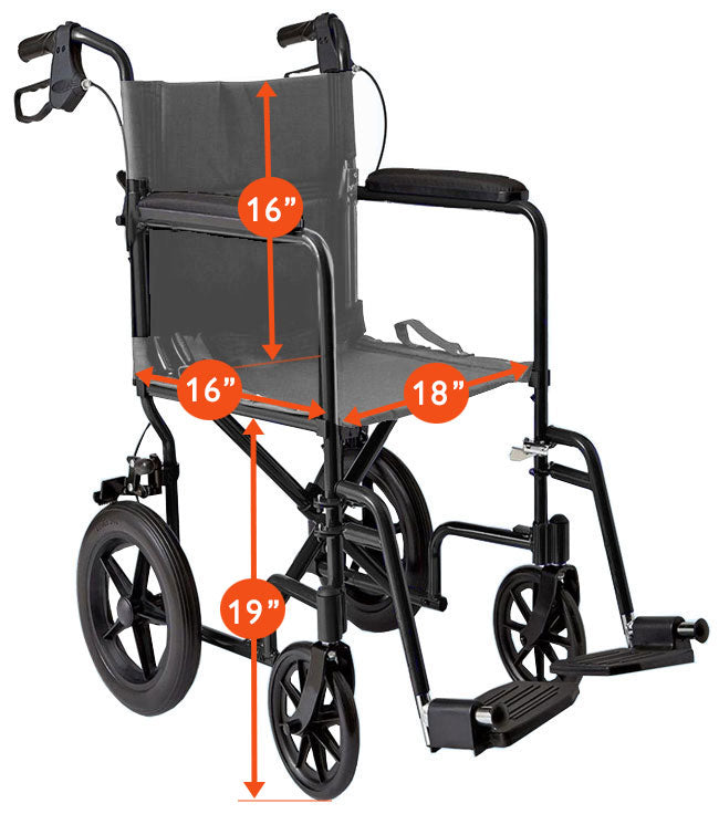 12 Inch Lightweight Transport Chair - BeHope
