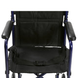 Fauteuil roulant de transport léger, siège 19", bleu