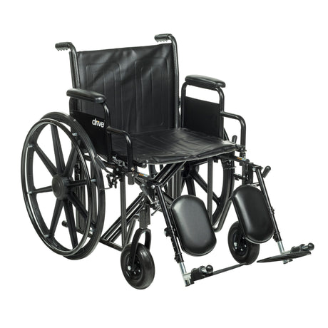 Sentra EC Heavy Duty Wheelchair, Detachable Desk Arms, Elevating Leg Rests, 20" Seat - BeHope