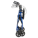 Aluminum Rollator Rolling Walker with Fold Up and Removable Back Support and Padded Seat - BeHope