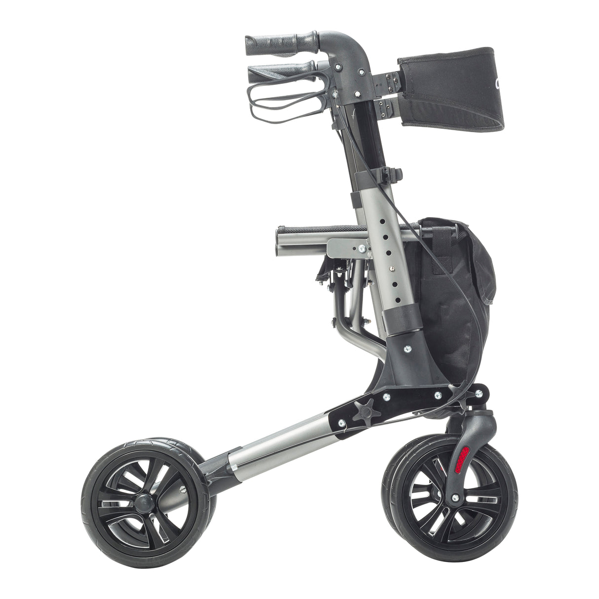 Compact Folding Rollator Rolling Walker, Grey/Black - BeHope