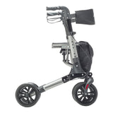 Compact Folding Rollator Rolling Walker, Grey/Black - BeHope