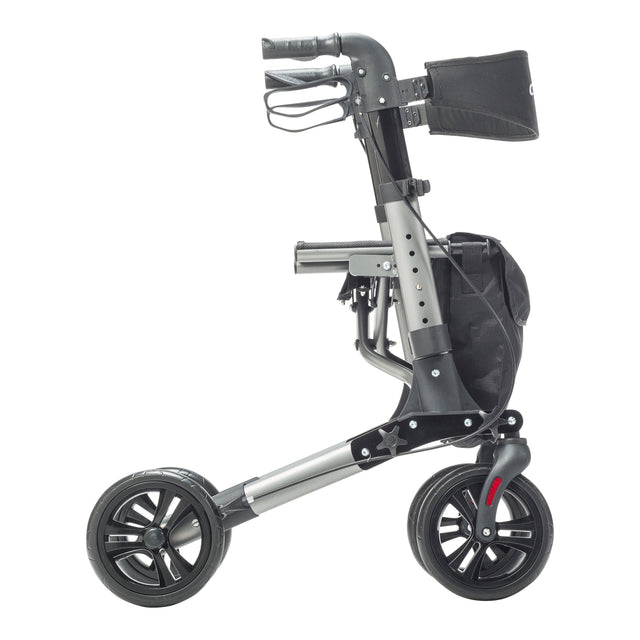 Compact Folding Rollator Rolling Walker, Grey/black - BeHope