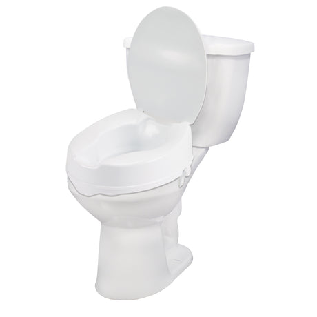 Raised Toilet Seat with Lock and Lid, Standard Seat - BeHope