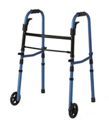 Medline Folding Paddle Walker with 5in Wheels