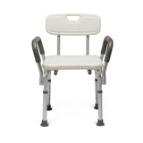 Knock Down Bath Bench With Back And Padded Arms - BeHope