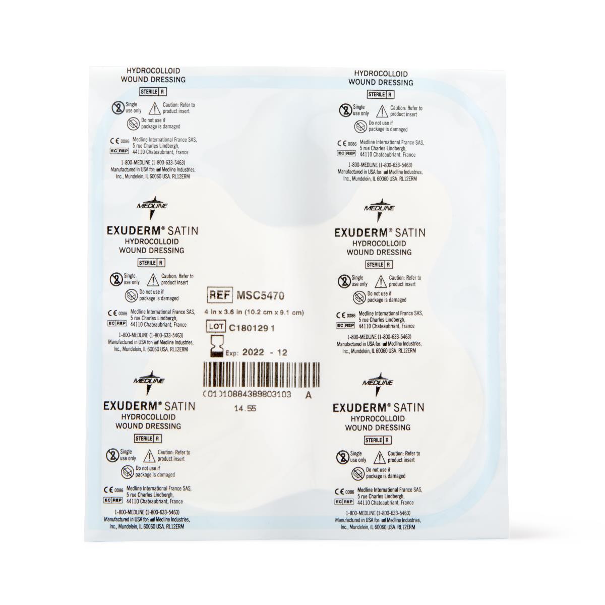 Exuderm Satin Hydrocolloid Dressing 5cm X 5cm Box/20 Each
