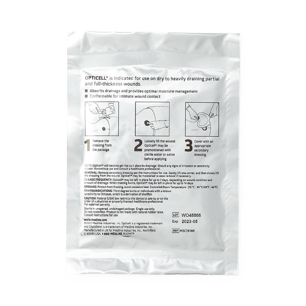Opticell Gelling Fiber Wound Dressing 10cm X 10cm