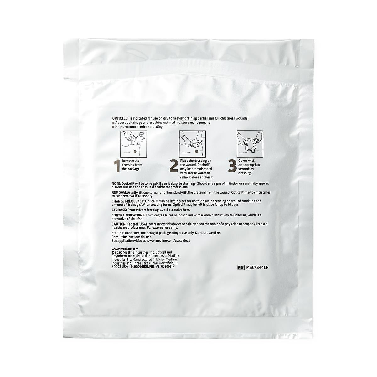 Opticell Gelling Fiber Wound Dressing 2cm X 45cm Reinforced Ribbon