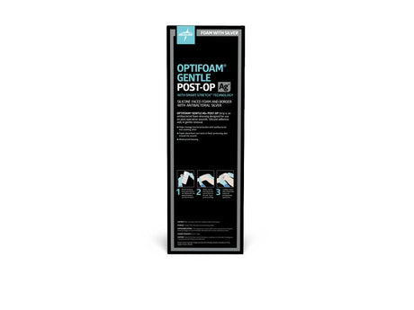 Medline Optifoam® Gentle Ag Silver Silicone Adhesive Foam Dressing with Border