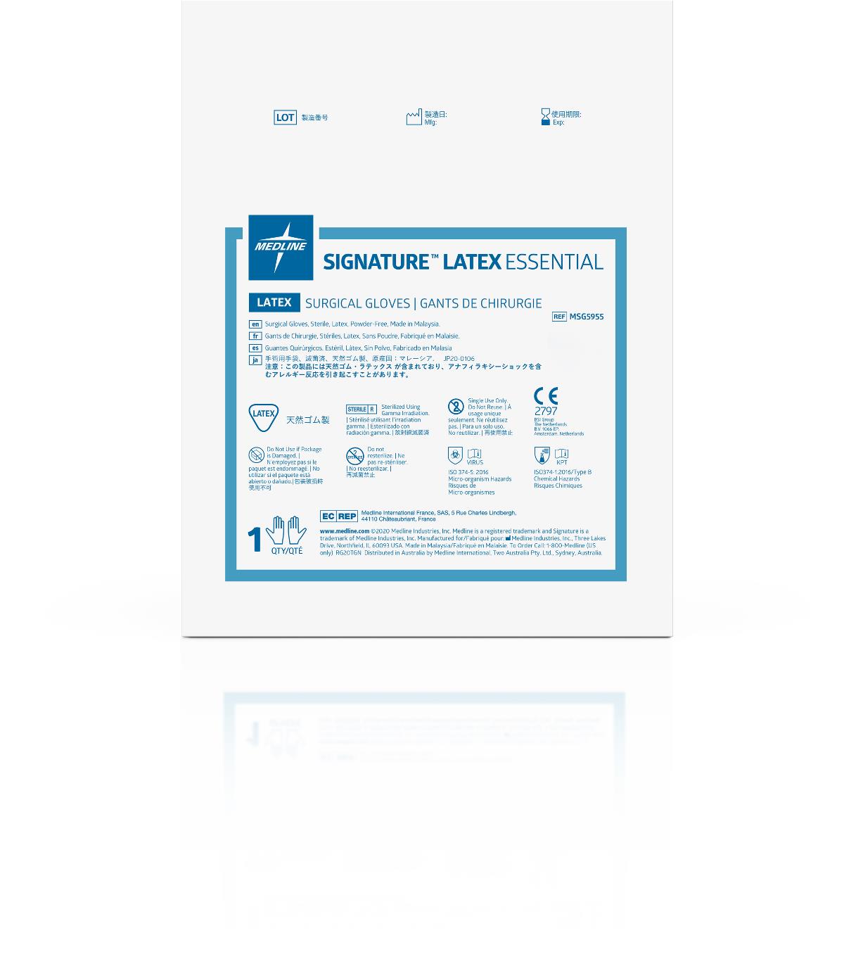 Signature Latex Essential Powder-free Surgical Glove Size 9.0
