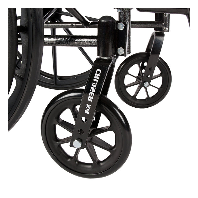 Cruiser X4 Lightweight Dual Axle Wheelchair With Adjustable Detachable Arms, Full Arms, Elevating Leg Rests, 16" Seat - BeHope
