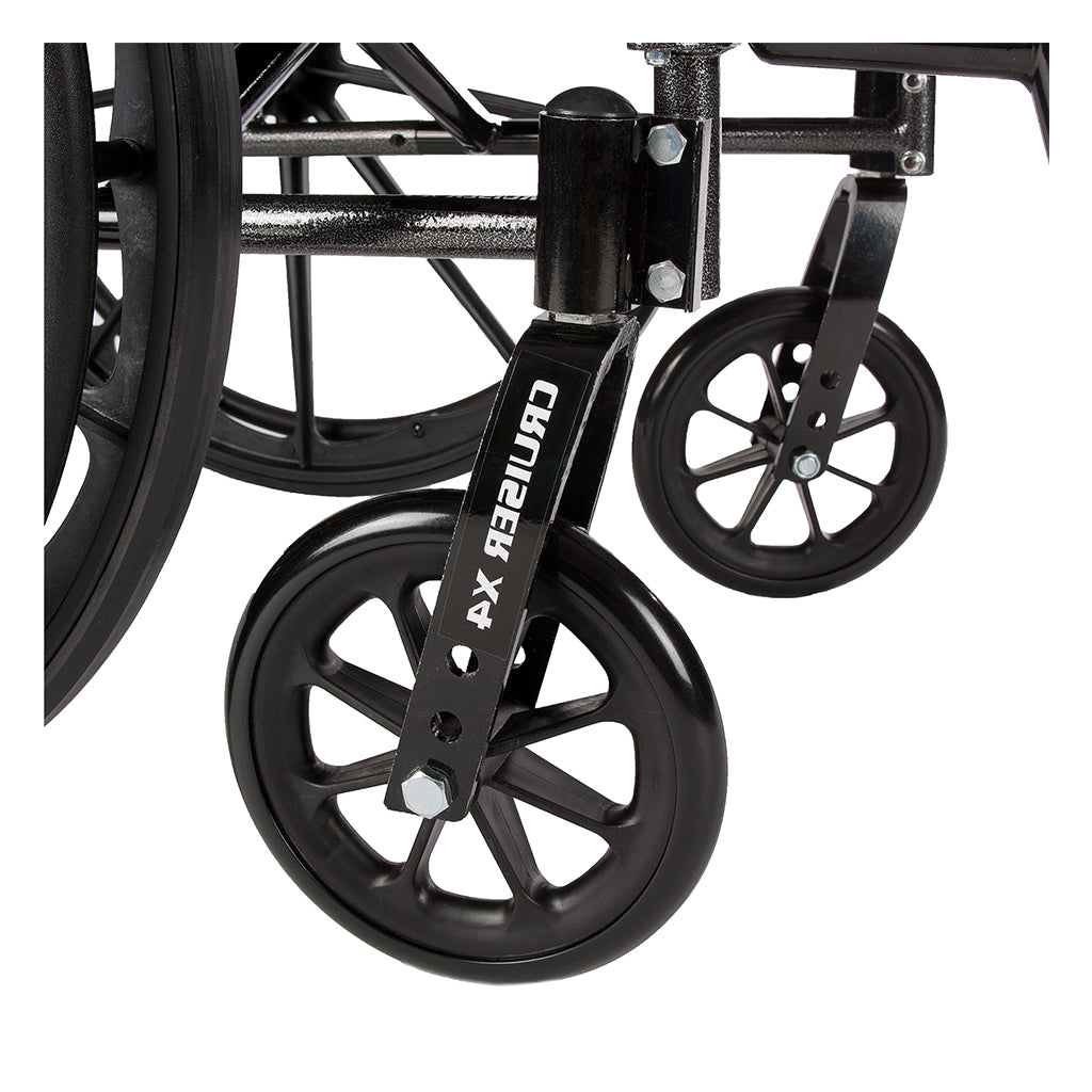 Cruiser X4 Lightweight Dual Axle Wheelchair with Adjustable Detachable Arms, Desk Arms, Elevating Leg Rests, 18" Seat