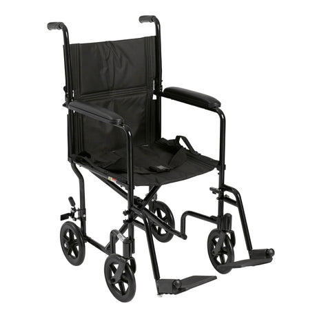 Silla de ruedas ligera para transporte, asiento de 19", color rojo
